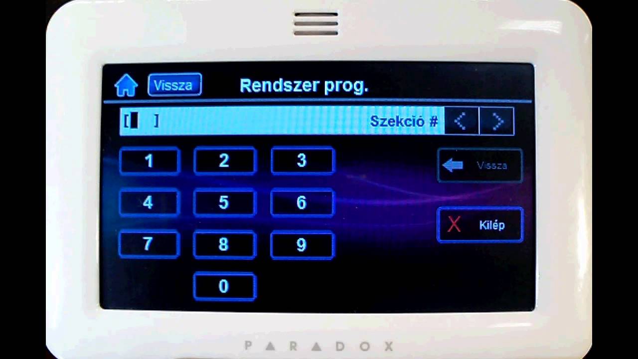 TM50 zóna szekció programozás