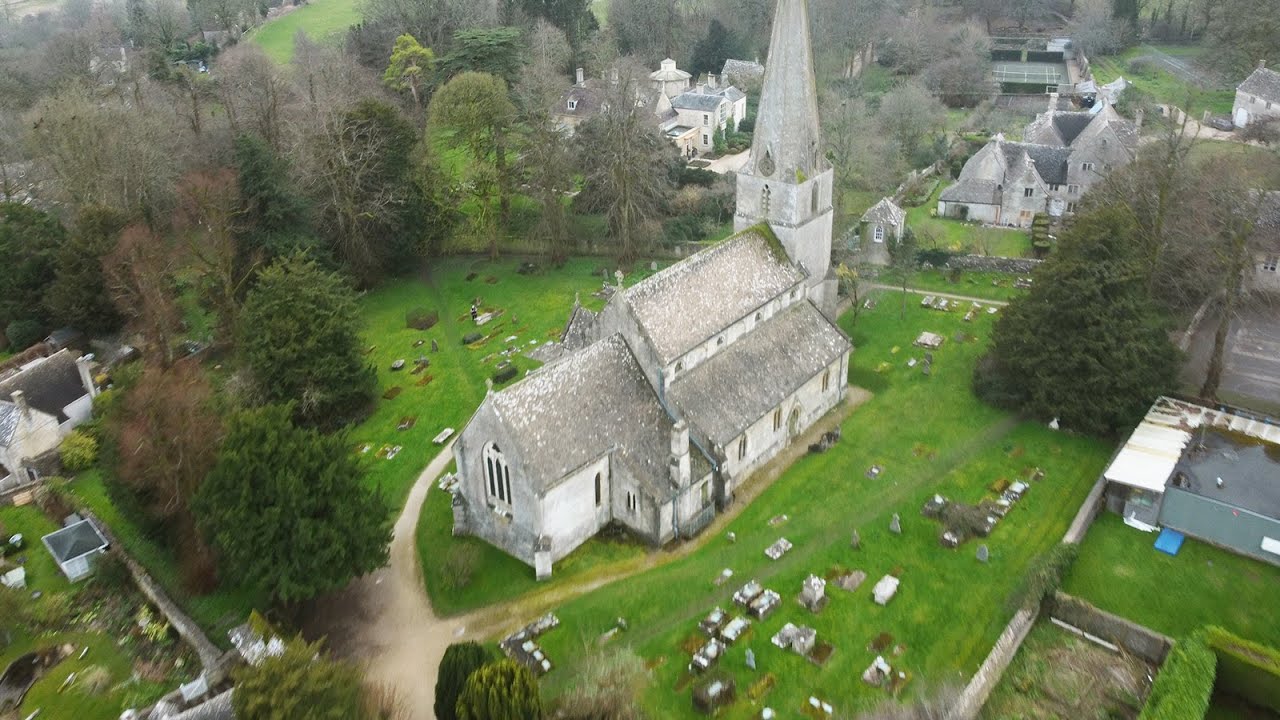 4K HD Bisley Secret Cotswold Gem Village Gloucestershire From The Air Drone Birdsong