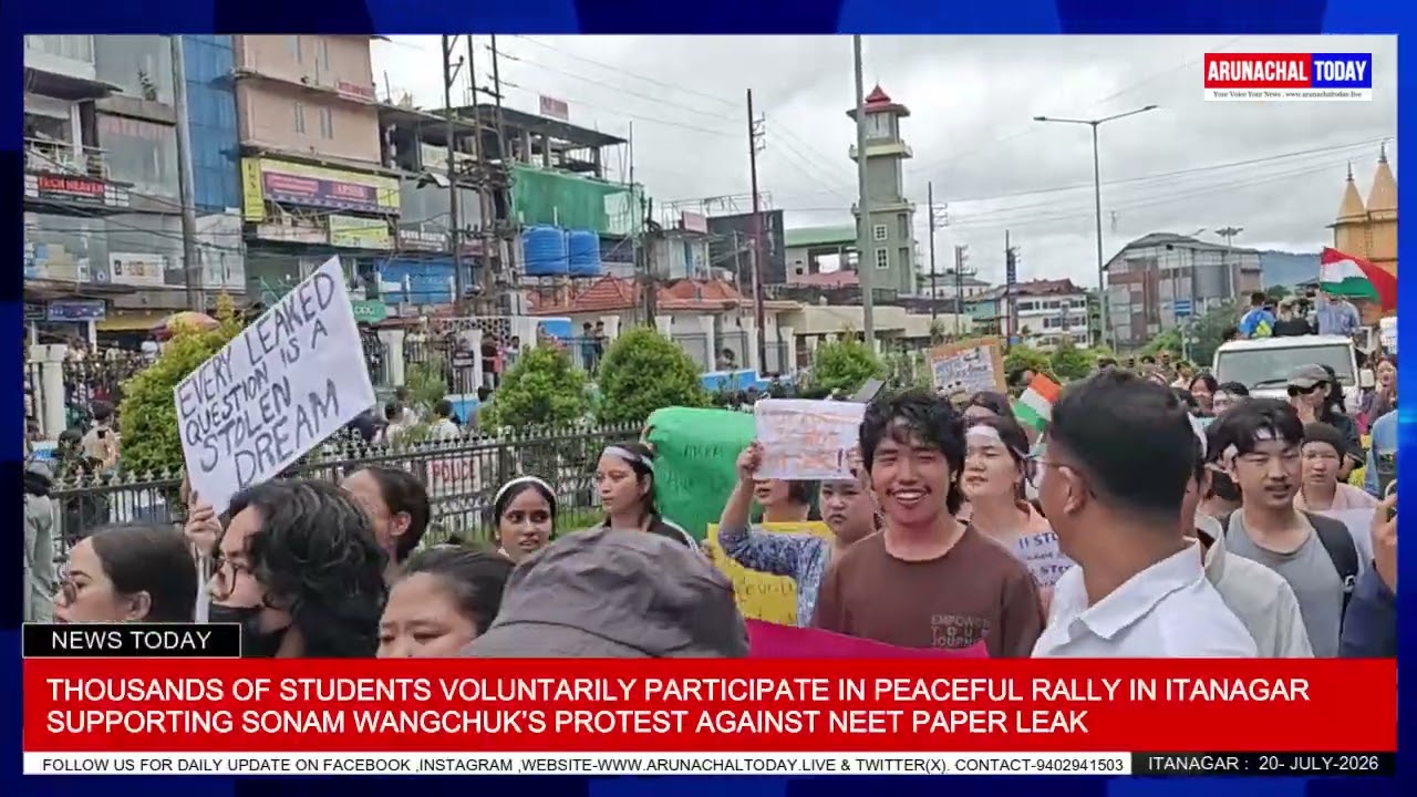 Thousands of Students  Participates In Peaceful Rally In Itanagar Supporting Sonam Wangchuk