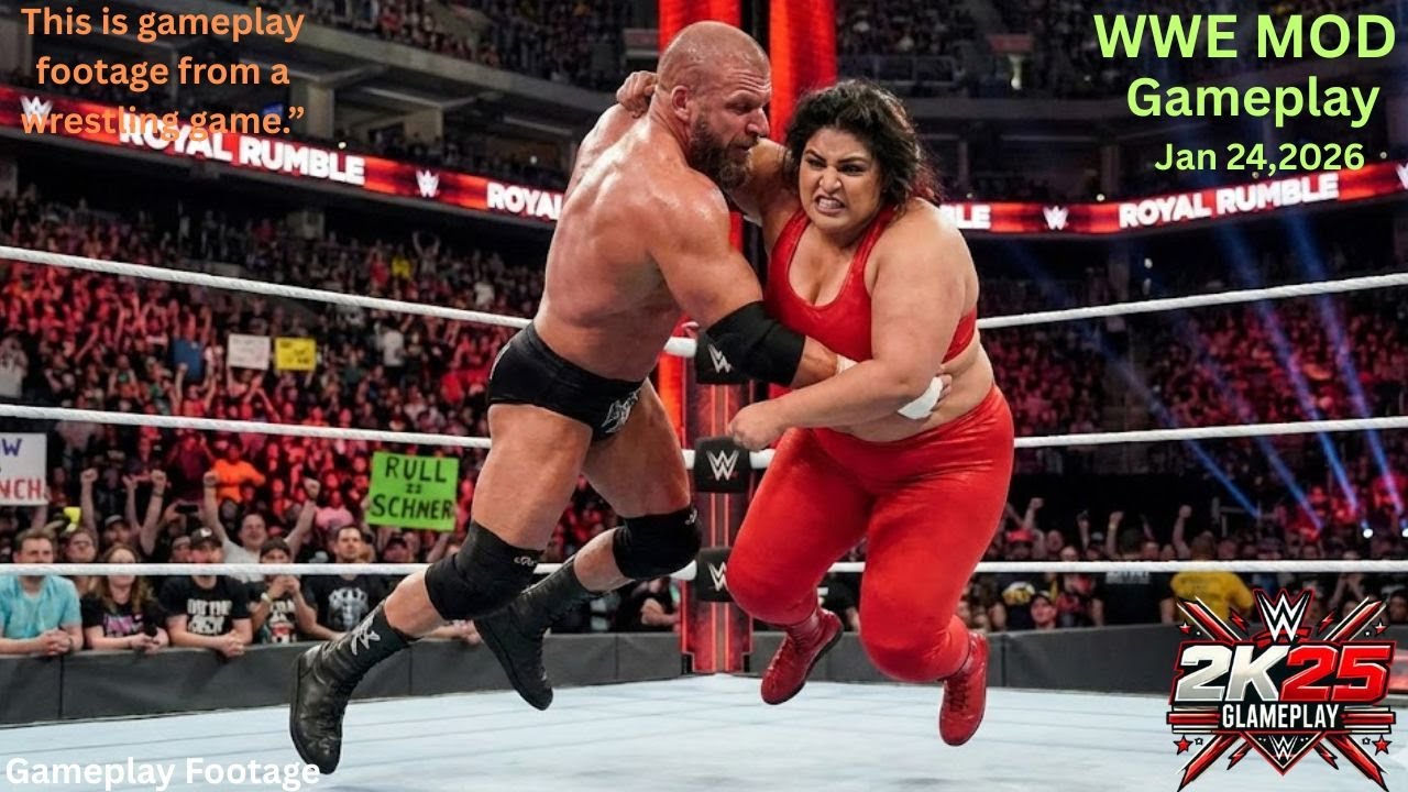 WWE 2K25 - Трипл Эйч против пакистанской дивы | Геймплей межгендерного матча | 25 января 2026 г.