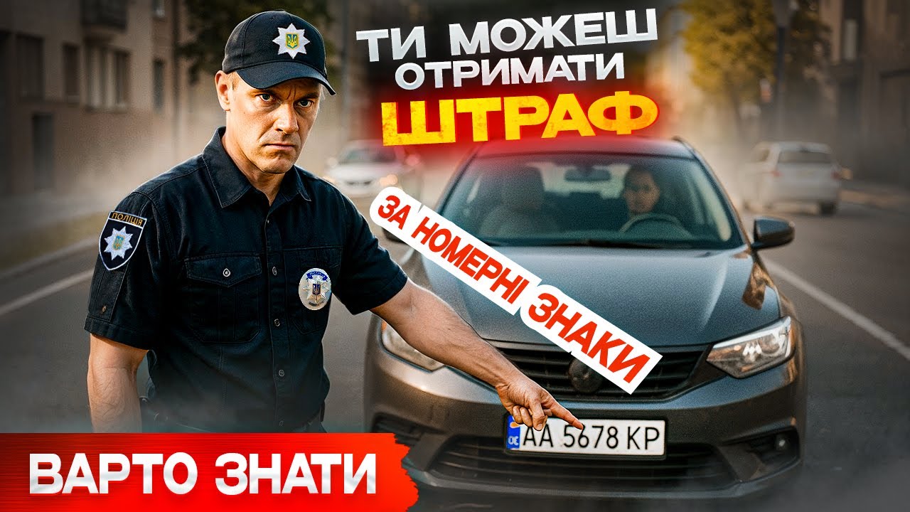 🆘 КОЖЕН водій ризикує отримати штраф 1190 грн ЗА НОМЕРНІ ЗНАКИ.