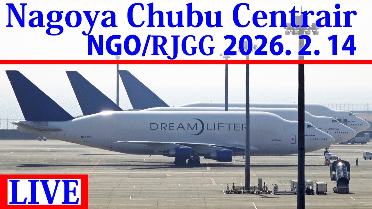 【NGO/RJGG】2026,2,14 ライブ配信 セントレア/中部国際空港  Live stream/Dreamlifter/ANA B777 touch and go