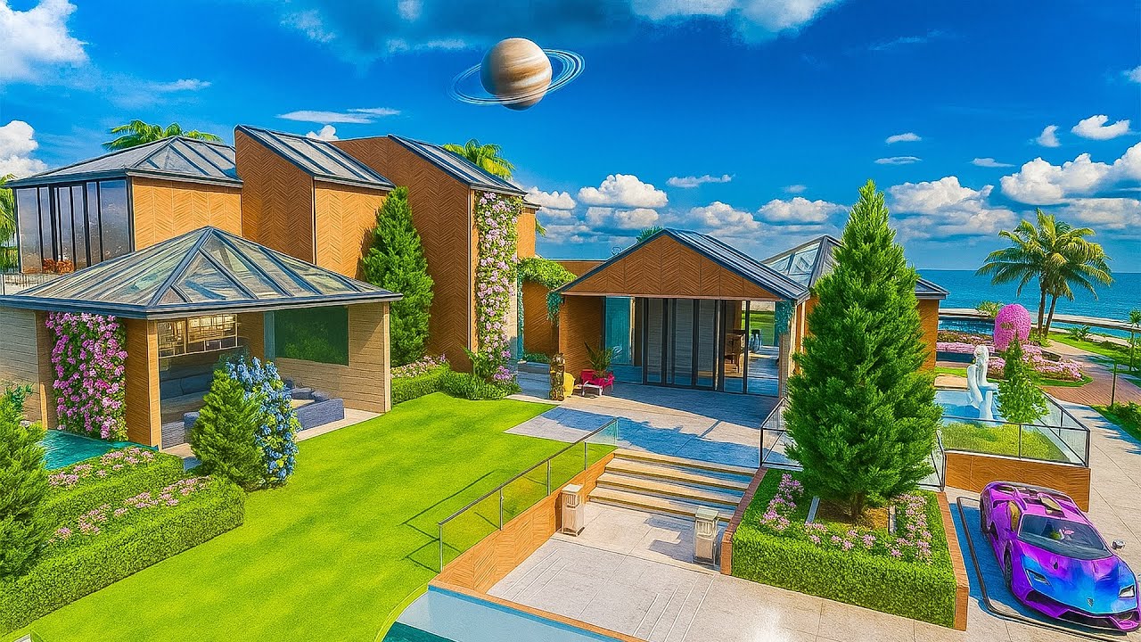 PUBG House Design Level 35 | Wooden Mansion with Pool & Garden (4K Ultra Build)