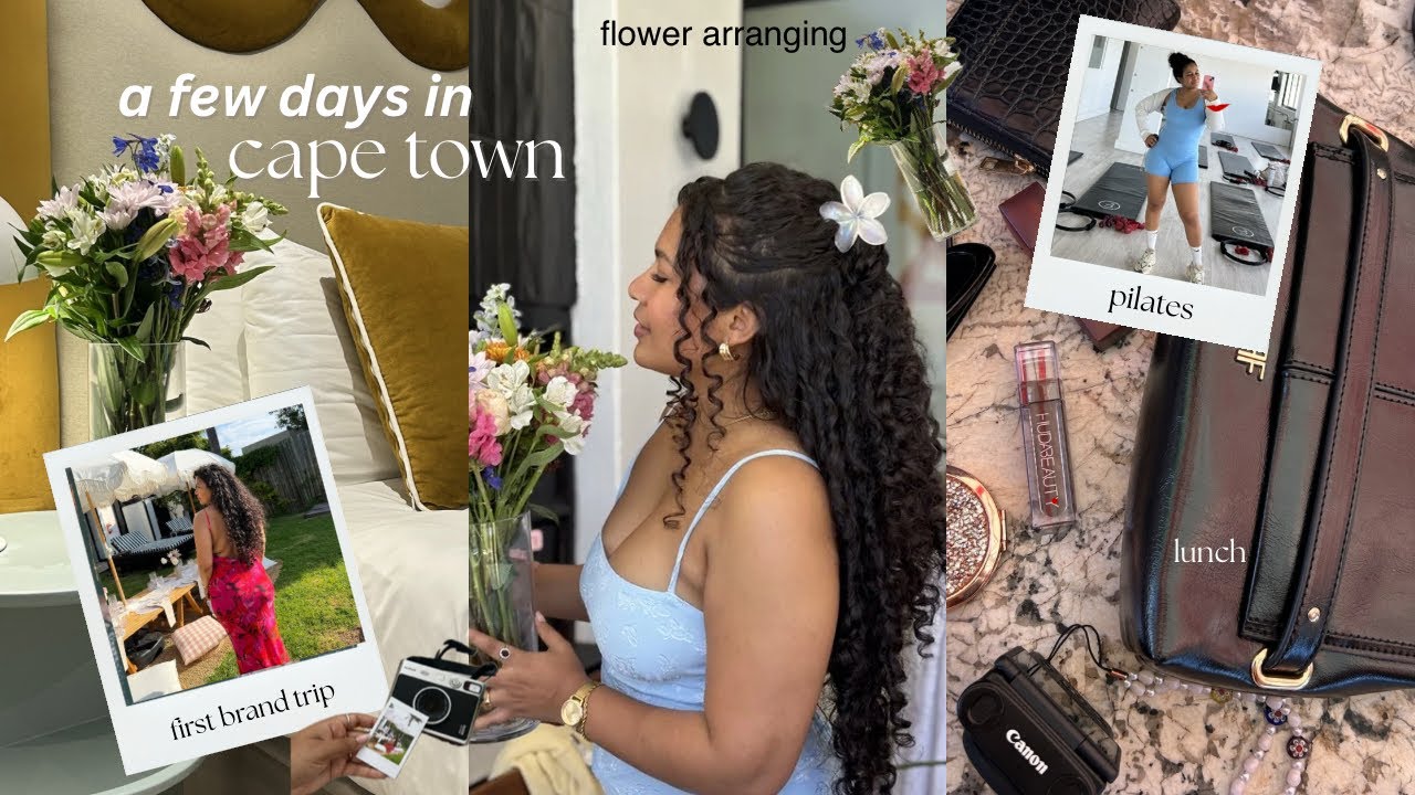 cape town vlog ✨ first brand trip, content creator, piltes, lunch, painting + flower arranging