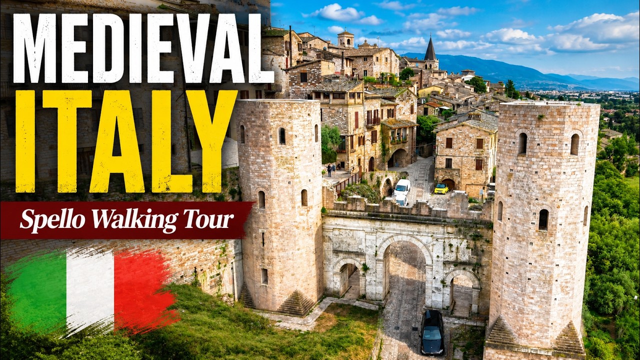 Spello, Italy 🇮🇹 4K Walking Tour &mdash; Umbria's Hidden Flower Town | 60fps with Captions