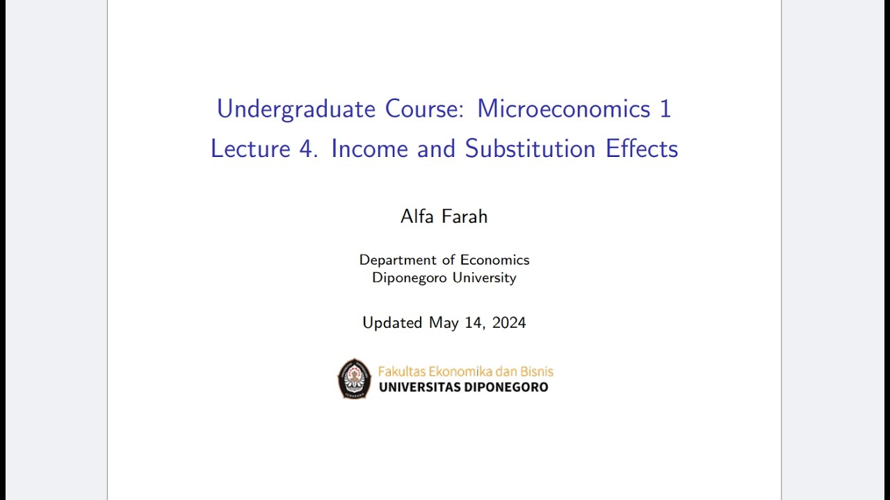 [Mikroekonomika 1] Income & Substitution Effects (Bagian 2)