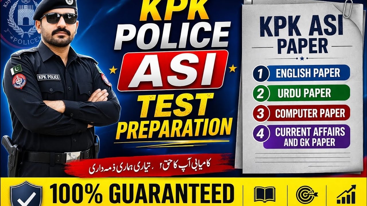 Kpk police Asi test preparation 2026|Kpk police Asi past solved papper 2026|kpk Asi test preparation