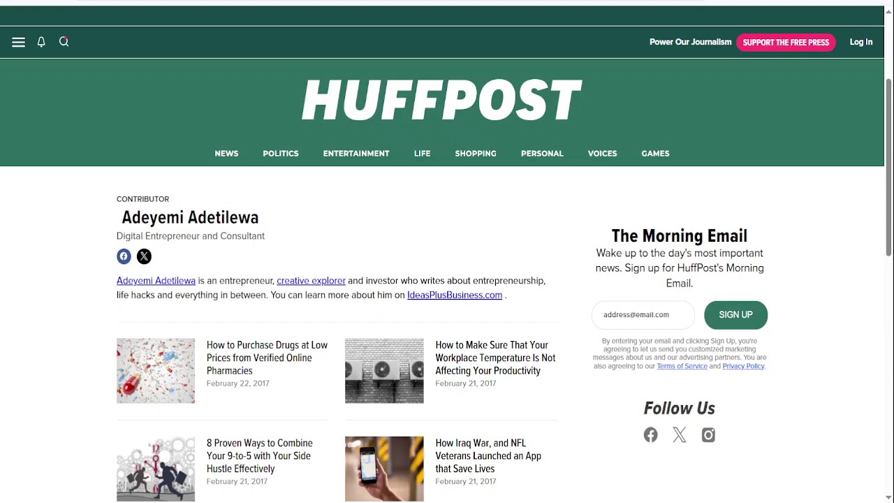 Adeyemi Adetilewa — Author Profile on the HuffPost