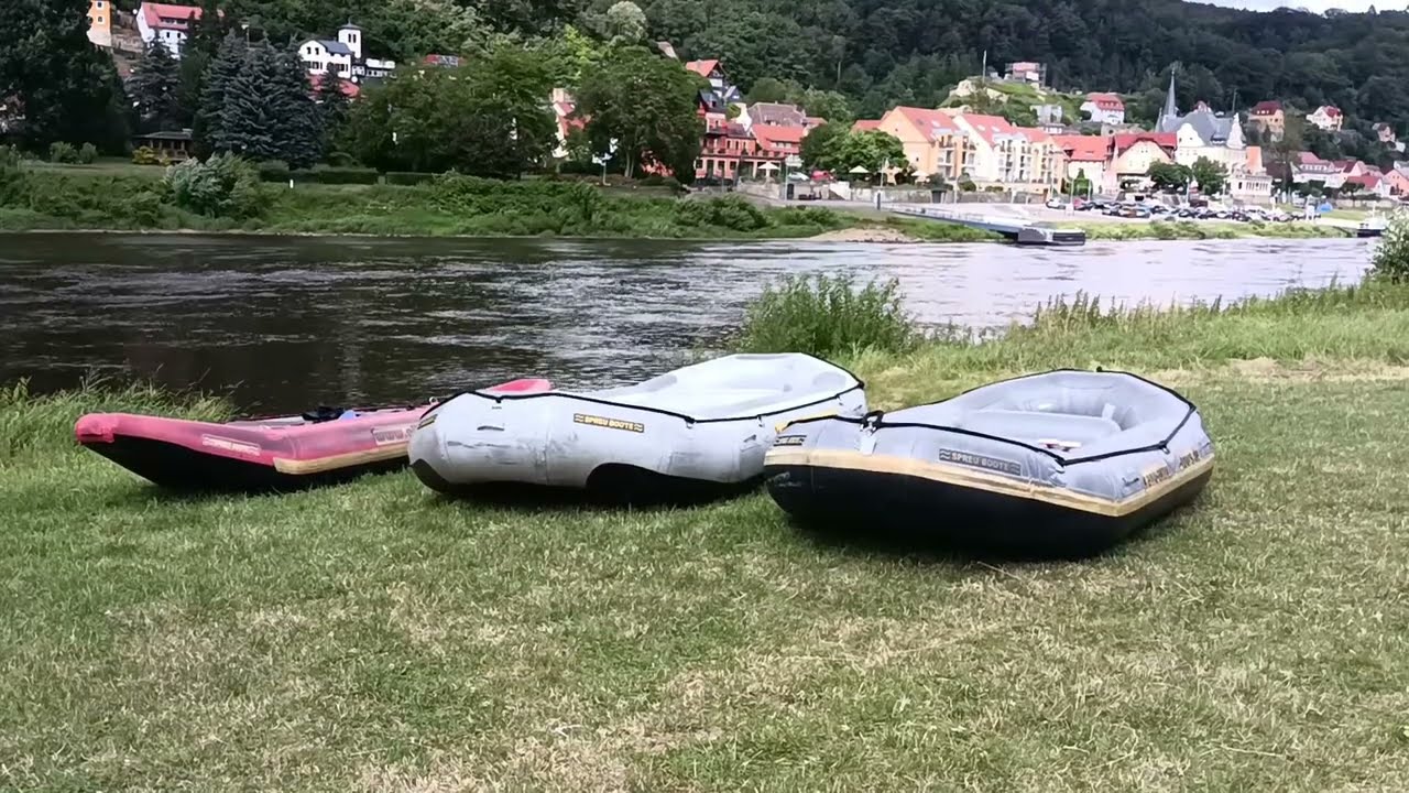 Mit dem Schlauchboot auf der Elbe von Bad Schandau nach Wehlen