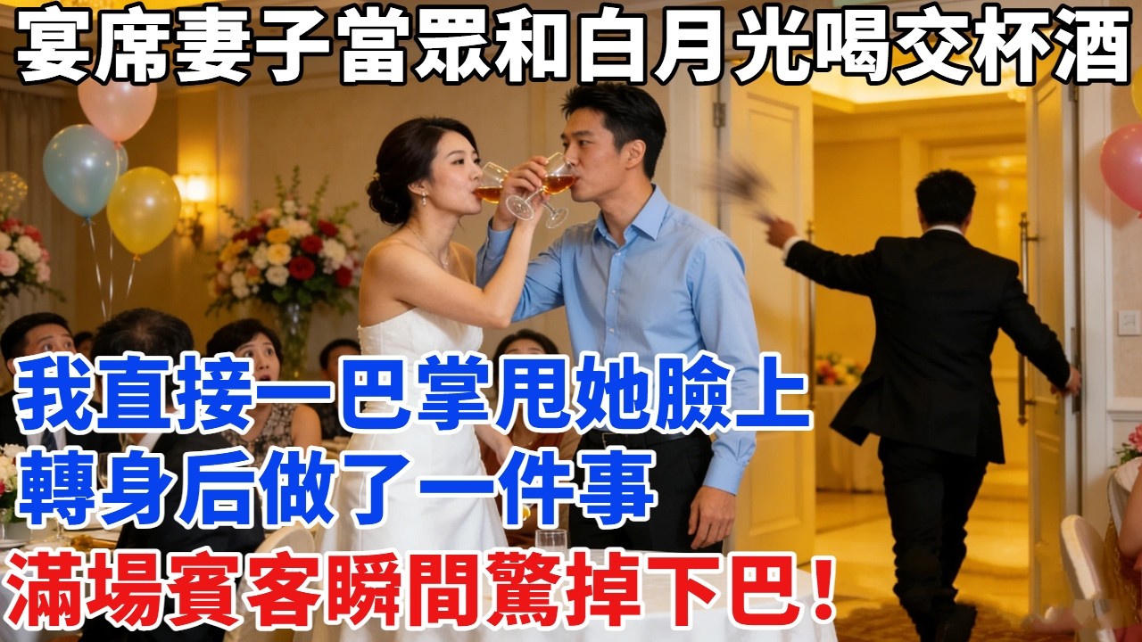 結婚紀念日演習上，妻子竟當眾和白月光喝交杯酒！我直接一巴掌甩她臉上，轉身做了一件事，滿場賓客瞬間驚掉下巴！#故事#奇聞#故事分享#為人處世#奇聞異事#情感#情感故事