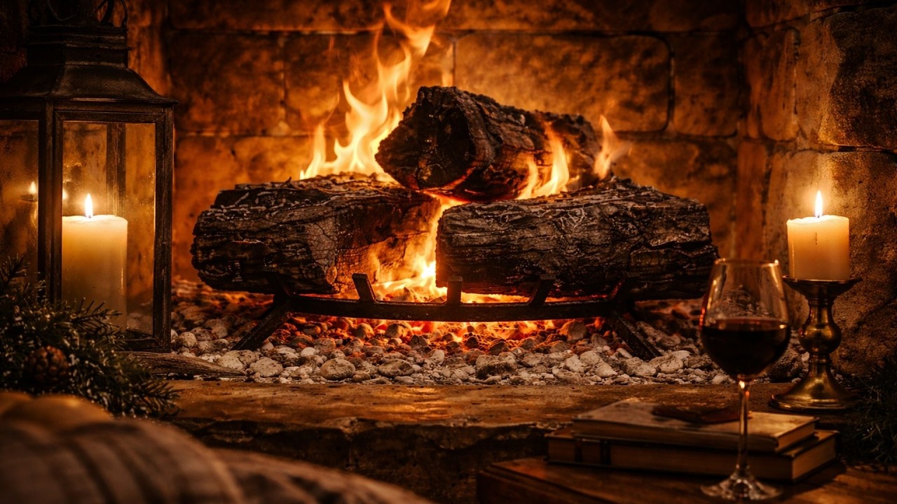 Cozy Fireplace Ambience 🔥🕯️ | Relaxing Fire Sounds for Sleep, Study & Deep Relaxation