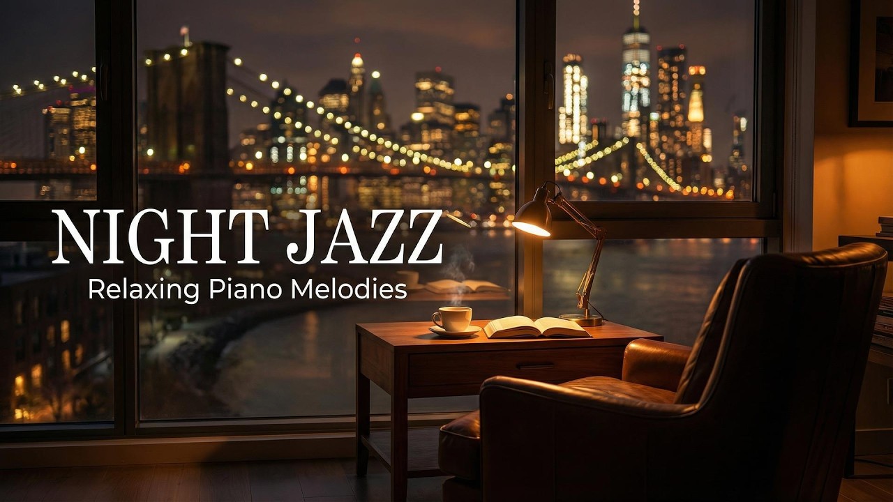 Study & Work at Night 🌙 Relaxing Jazz Music & City Lights Ambience