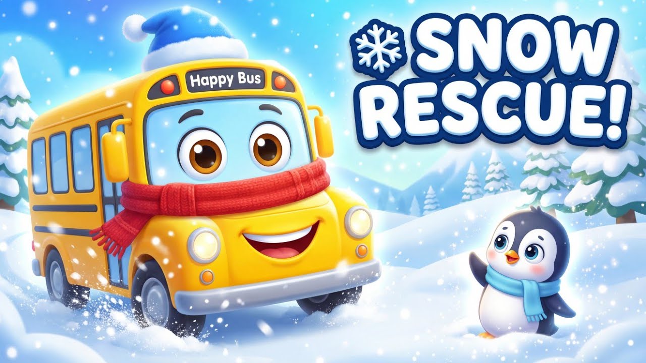 Happy Bus ❄️ Snow Rescue Mission 🚍 | Fun Kids Adventure Cartoon