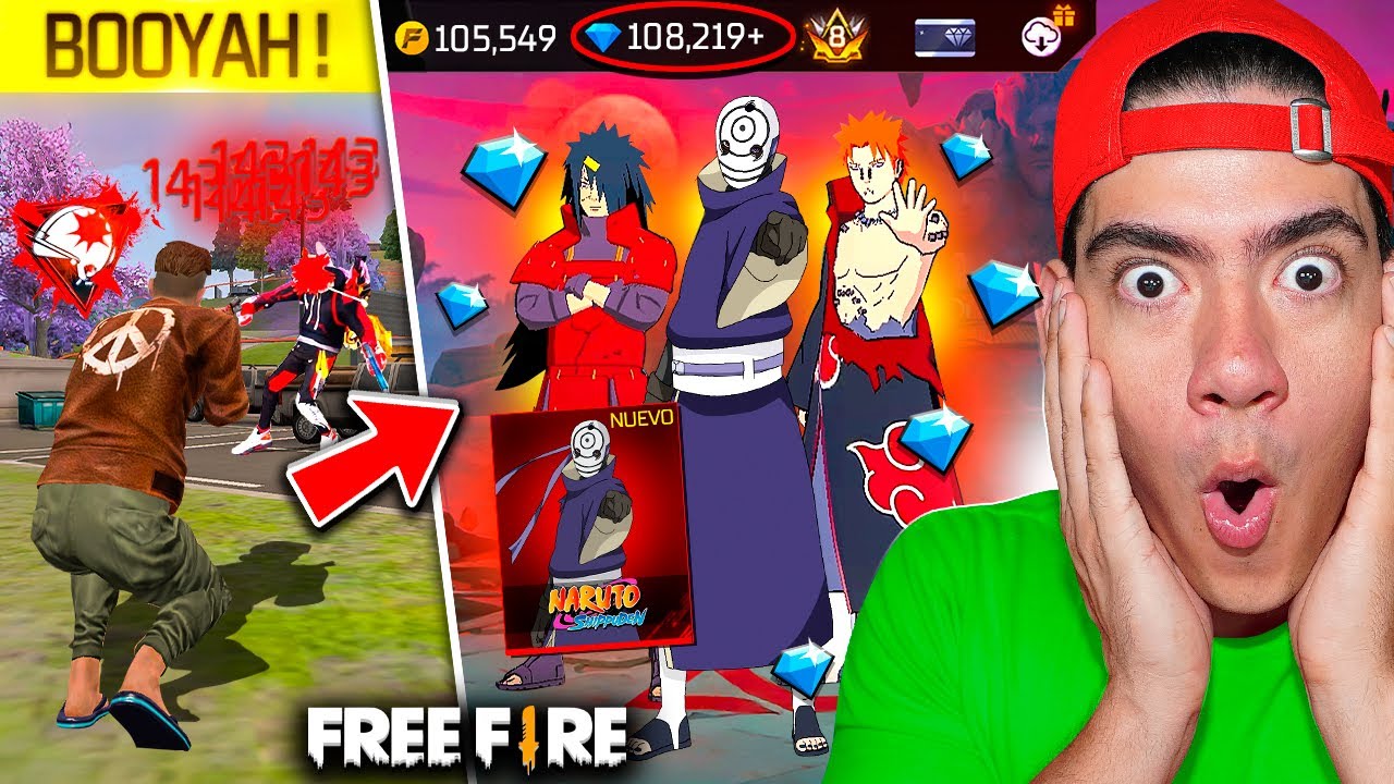 GAN&Oacute; UNA PARTIDA Y LE REGAL&Eacute; TODA LA COLABORACI&Oacute;N DE NARUTO EN FREE FIRE !! - TheDonato 