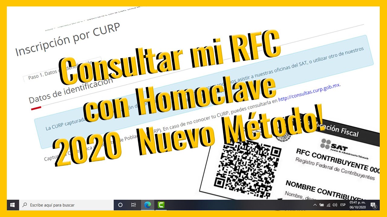 Consultar mi RFC con Homoclave Nuevo M&eacute;todo 2020!