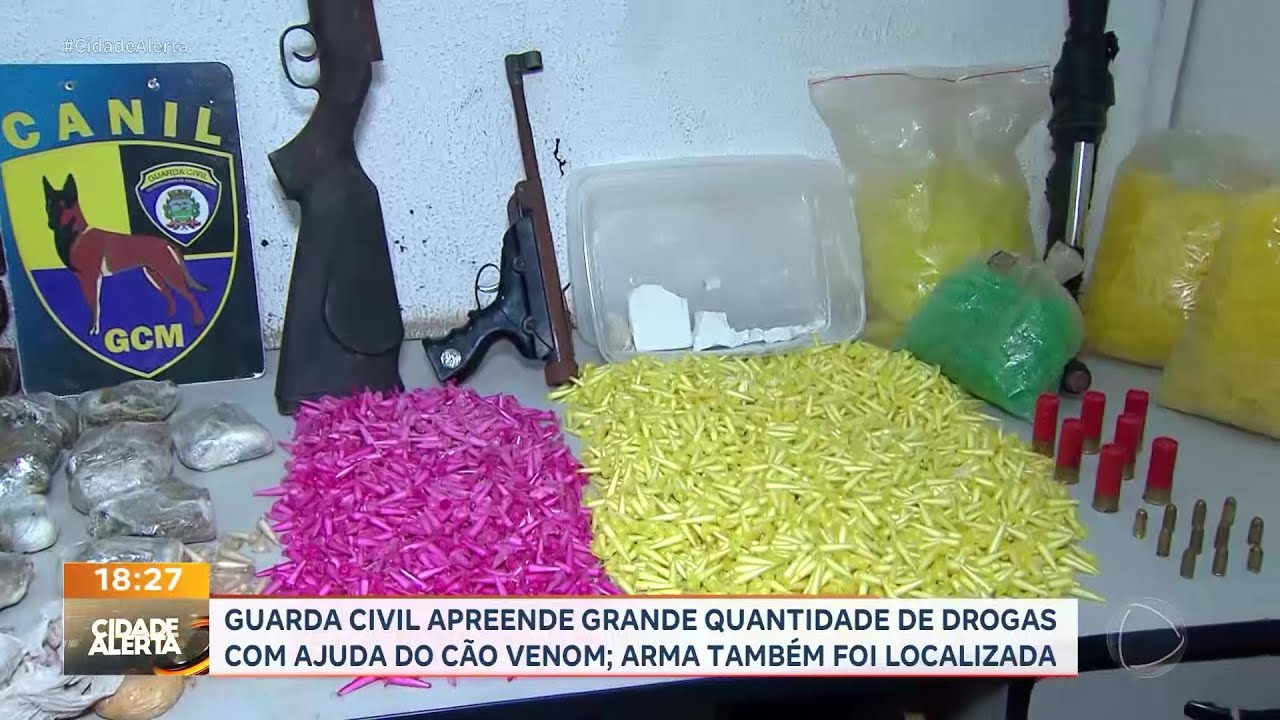 GCM apreende arma e grande quantidade de drogas no Jardim Aeroporto, em Ribeirão Preto
