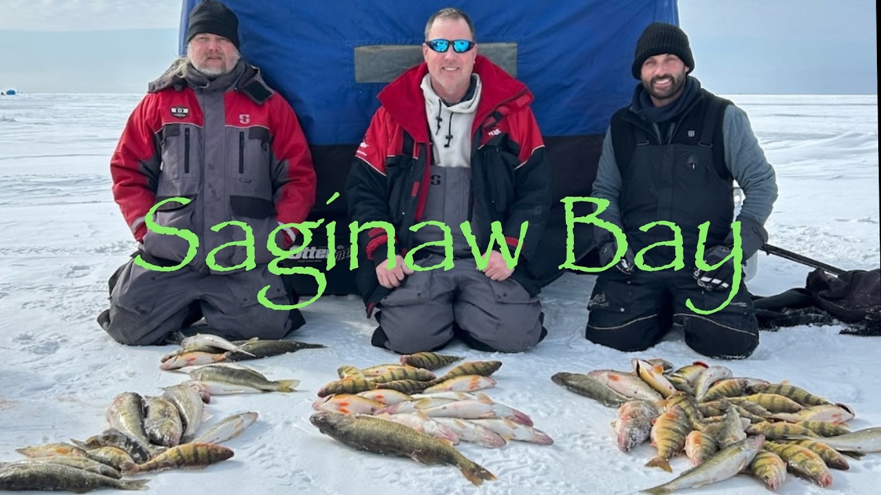 Saginaw Bay Ice Fishing - (Non Stop Action)