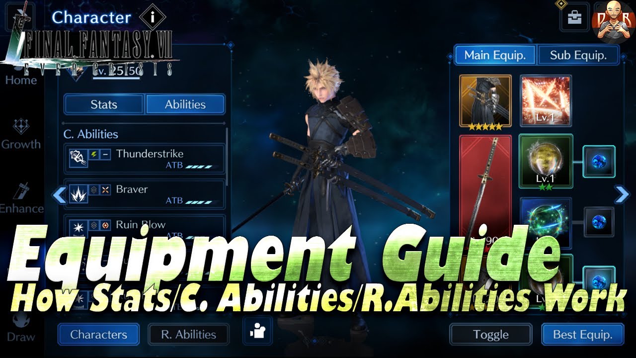 [FF7: Ever Crisis] - Do NOT use BEST EQUIP button! How Main / 2nd & sub weapon slots SHOULD be used