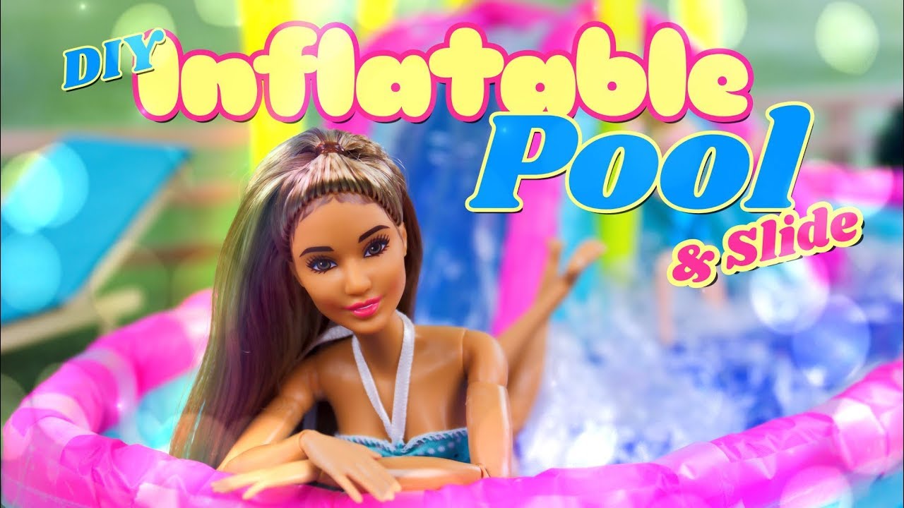 DIY - How to Make: Doll Pool 5 : Inflatable Style Pool and Slide