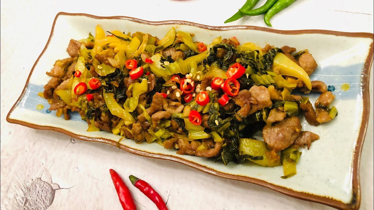 Stir-fried Salted Vegetables With Pork~An Appetising Chinese Cuisine Whichever Way It Is Cooked