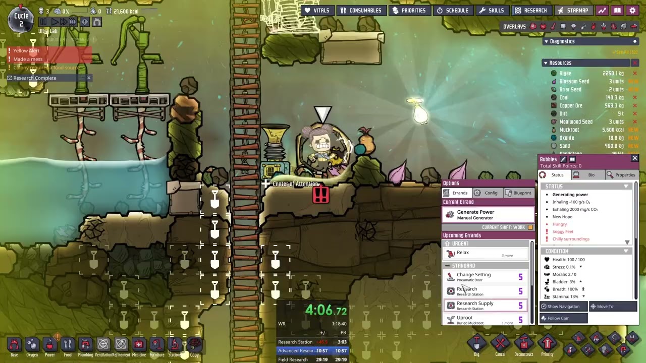 Speedrun ONI Vanilla - PB 1.18.25 First rocket launch (fixed seed)