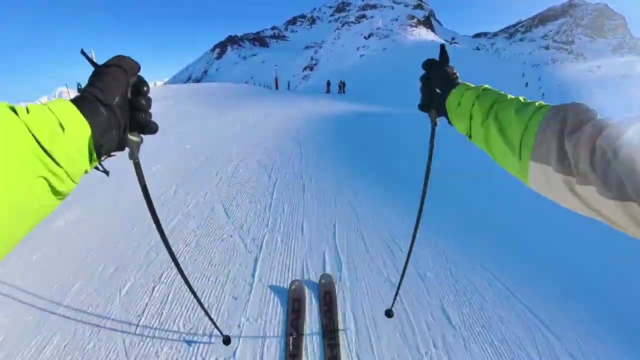 Ski - Les Arcs - Blue, Col de la Chal to Arc 1950 - Alps, France