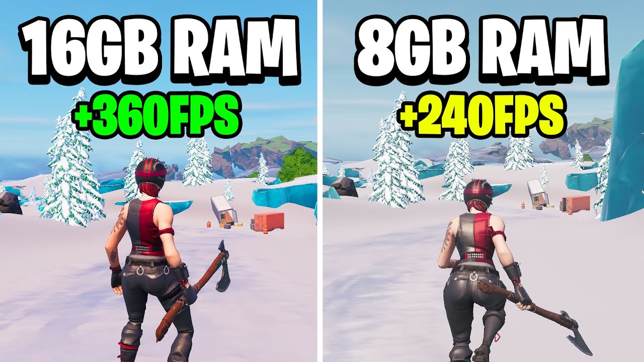 8 ГБ ОЗУ против 16 ГБ ОЗУ Fortnite Глава 4 Сезон 3 l 1080p *GTX1650*