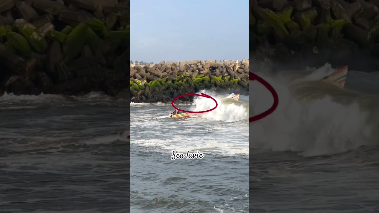 Fisherman struggling in waves 🌊🚤 #fishermen #sea #boat #viral #short #shorts