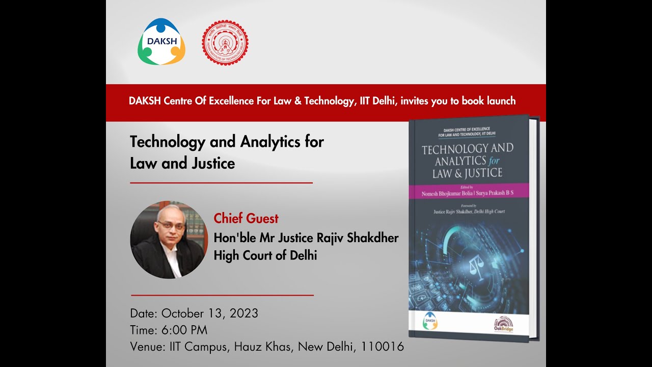 Book Launch | Technology and Analytics for Law and Justice | October 13, 2023