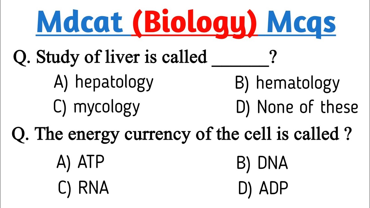 Mdcat preparation 2023 | Mdcat biology mcqs | Biology mcqs for mdcat
