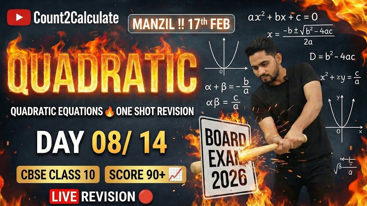 Quadratic Equations One Shot 🔥 | CBSE Class 10 Maths | DAY 08/14 | Score Full Marks 💯”#cbse10maths