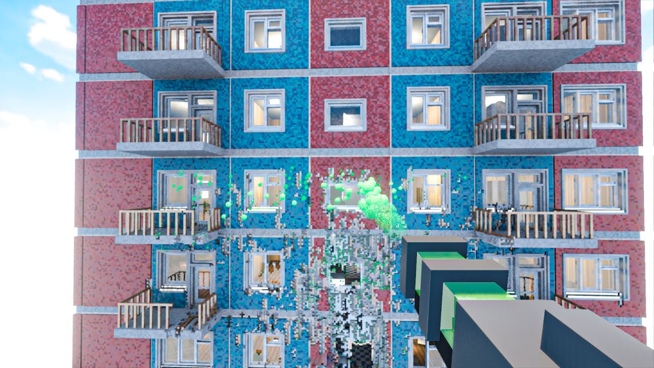 Acid Gun Oxidizes Dynamic Panel Apartment in Teardown Mods Gameplay