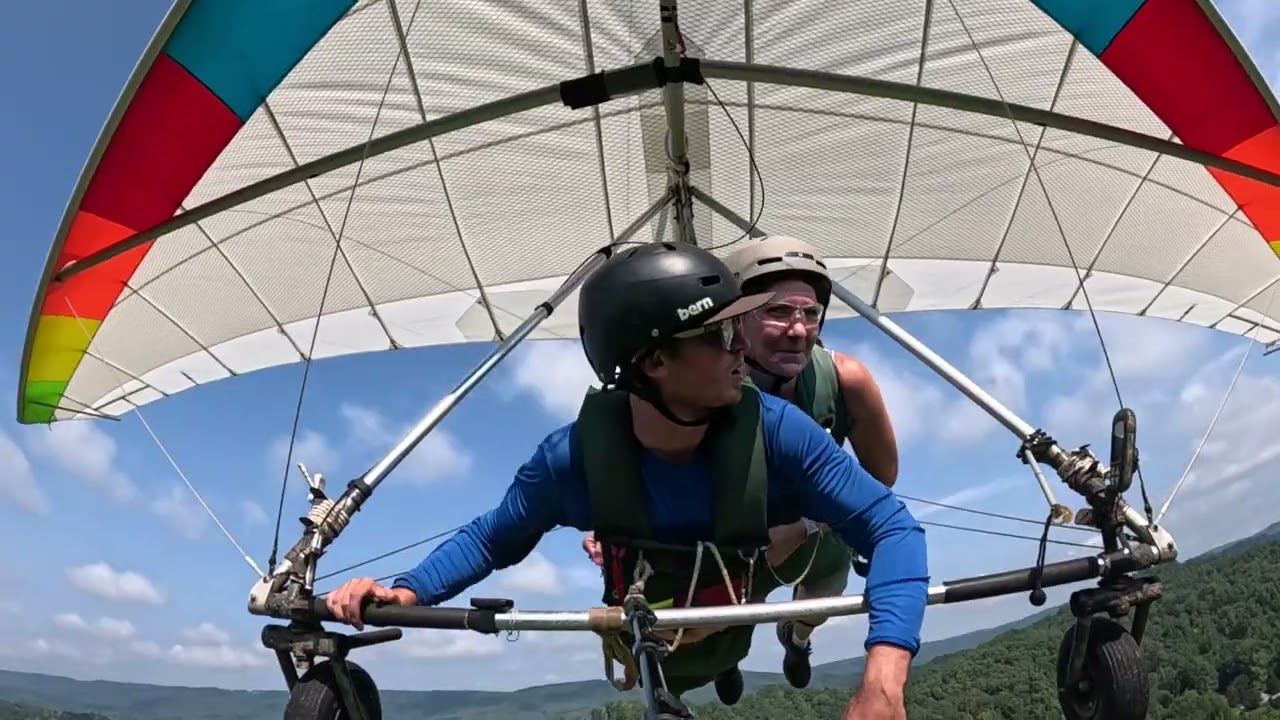 Glo Tandem Hang Gliding Landing