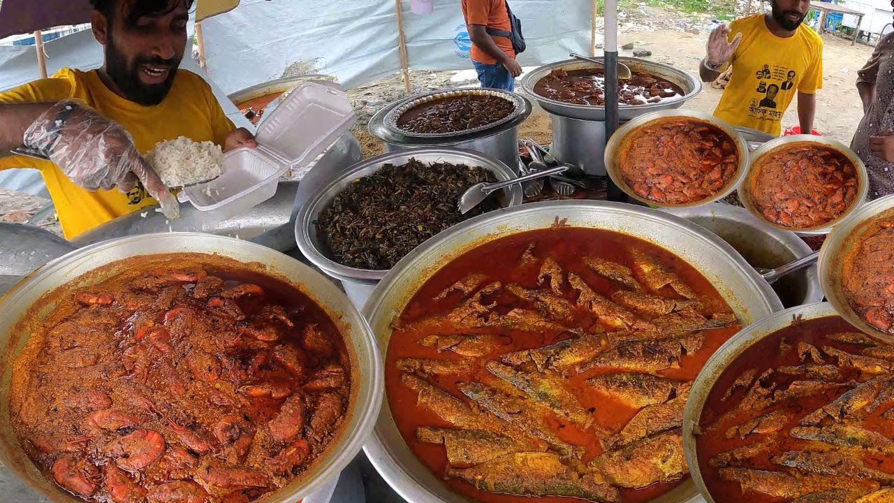 Incredible Bangladesh! Affordable Meal in Cox's Bazar Sugandha Sea Beach  Rice, Fish, Chicken Curry