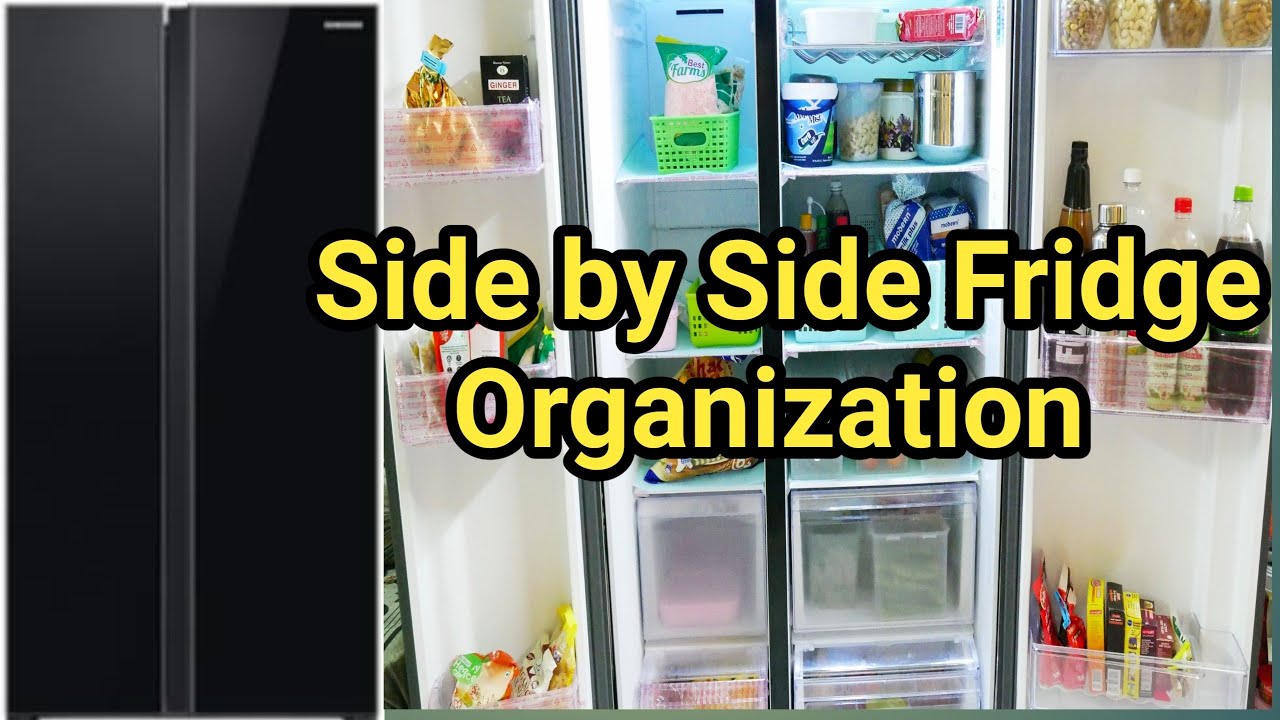 Samsung Side by Side Fridge Organization | Small family Fridge Organization ideas