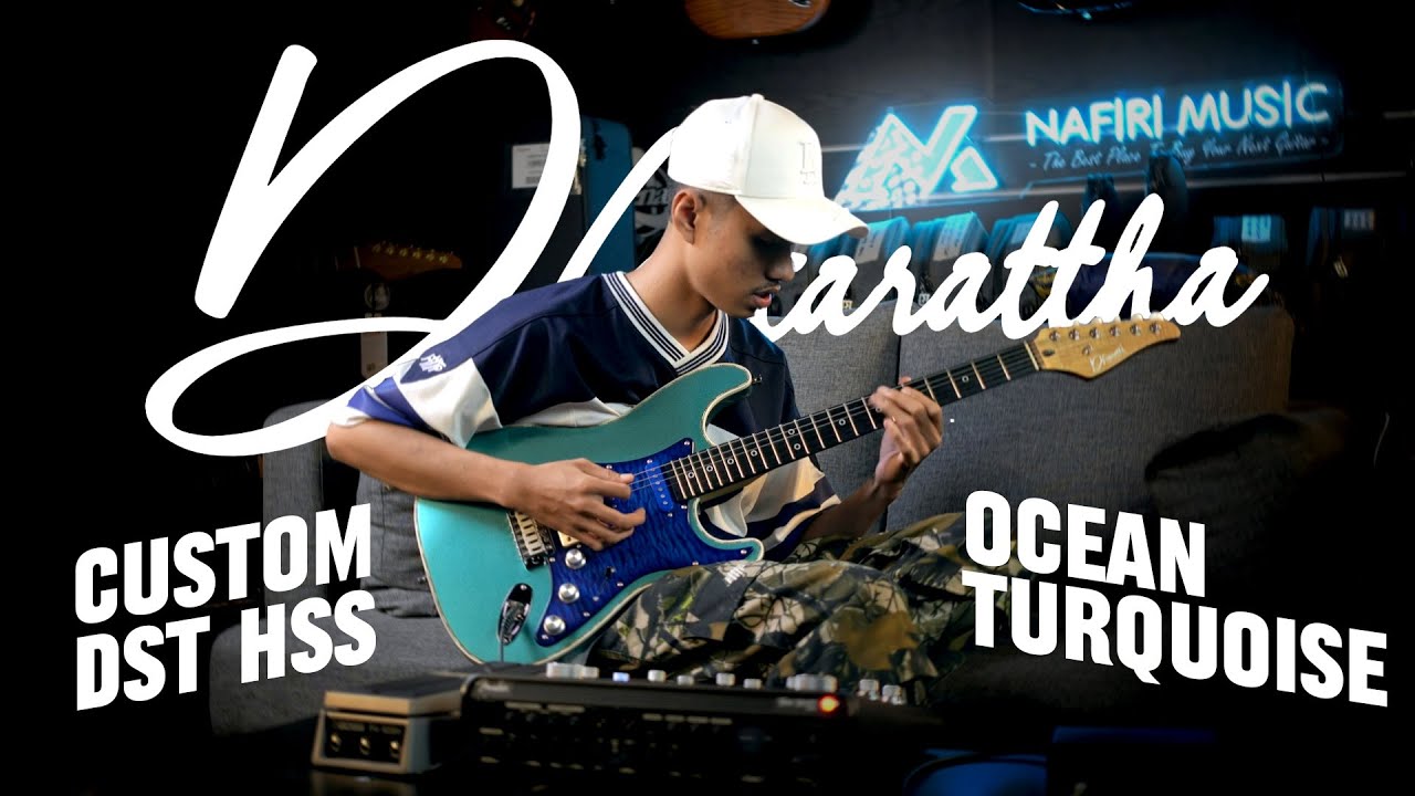 Dhatarattha Custom DST HSS in Ocean Turquoise Metallic w/ Rosewood FB and Quilt Pickguard Sound Demo
