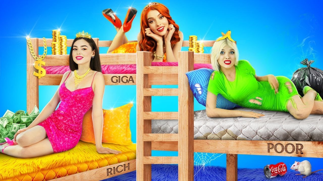 Căn Phòng Bí Mật Nghèo vs Giàu vs Siêu Giàu | Ý Tưởng Trang Trí Lại Phòng Cho Bộ Ba bởi RATATA