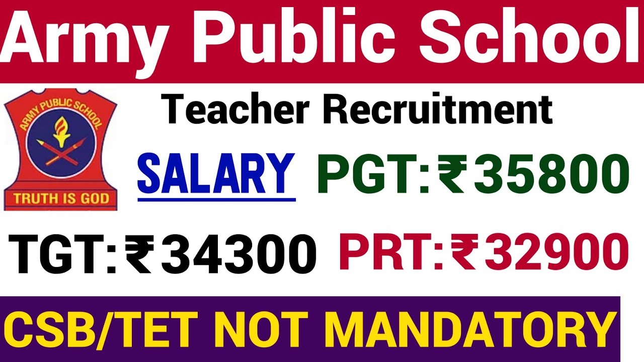 APS TEACHERS RECRUITMENT 2022 II CSB / CTET / TET NOT REQUIRED II APPLY FROM ANY STATE II 35800 Rs
