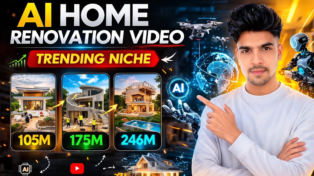 💸 AI Se Viral Videos Bana Kar Paise Kamao | Trending Home Renovation Niche,ai Se video kaisebanaye