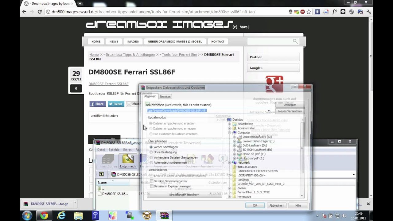 Dreambox 800SE mit DreamUp flashen