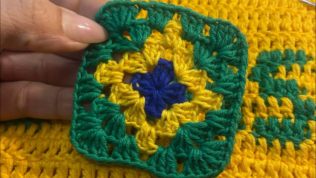 QUADRADINHO BRASIL 🇧🇷 | Tutorial Crochê Passo a Passo (Fácil e Rápido)