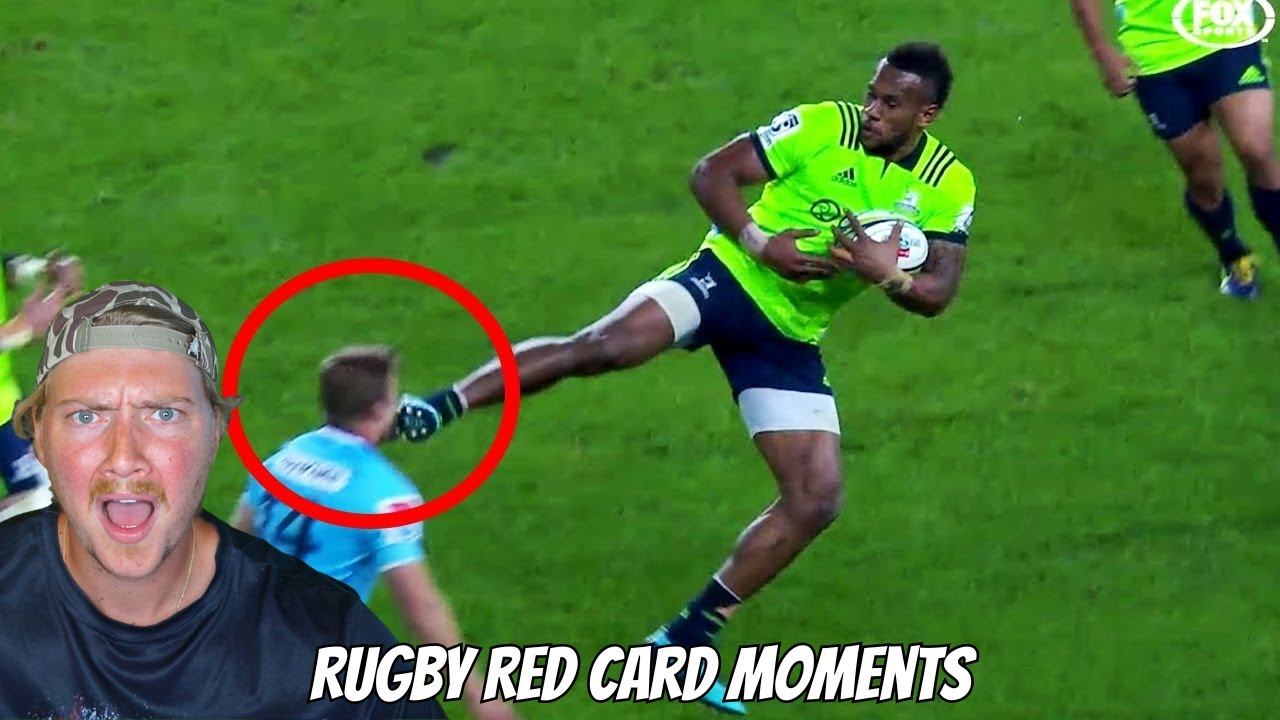 American Reacts to MOST BRUTAL Rugby RED CARDS