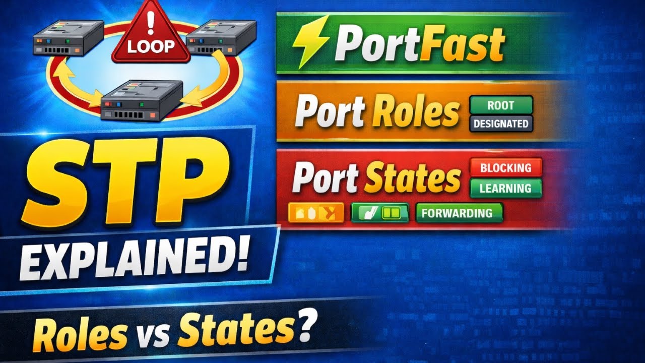 Day 68 | Spanning Tree Explained: PortFast, Port Roles & Port States | CCNA 200-301