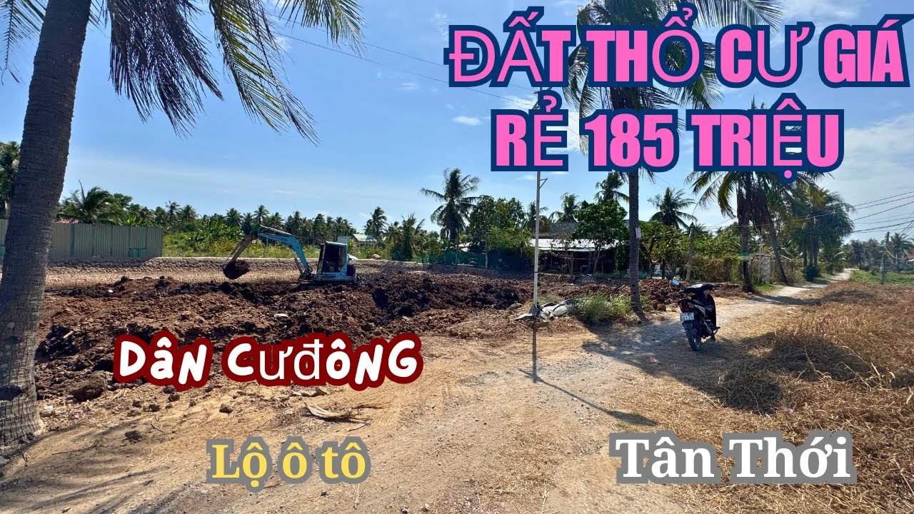 MS1997: 185 triệu hết đất, Nền thổ cư 5m x 22m xã Tân Thới 