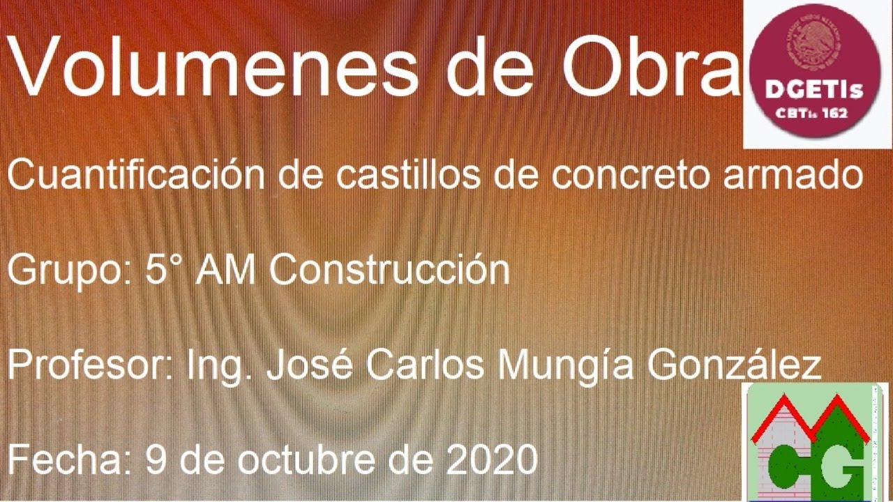 Cuantificación de castillos de concreto armado.