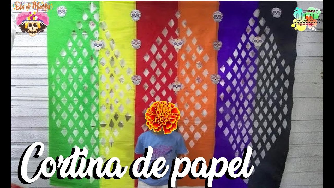 cortina de papel crepe para ofrenda | manualidades de dia de muertos