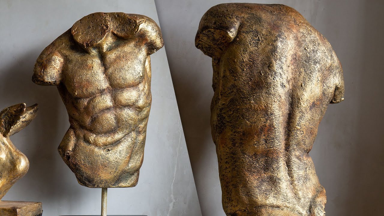 Large Gold Effect Torso Sculpture Display Ornament | Rockett St George