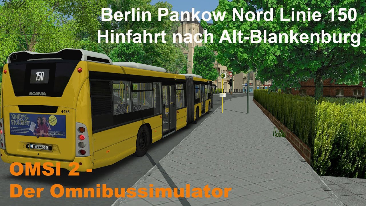 Omsi 2 Berlin Pankow Nord Linie 150 Hinfahrt nach Alt-Blankenburg Scania Citywide GN14