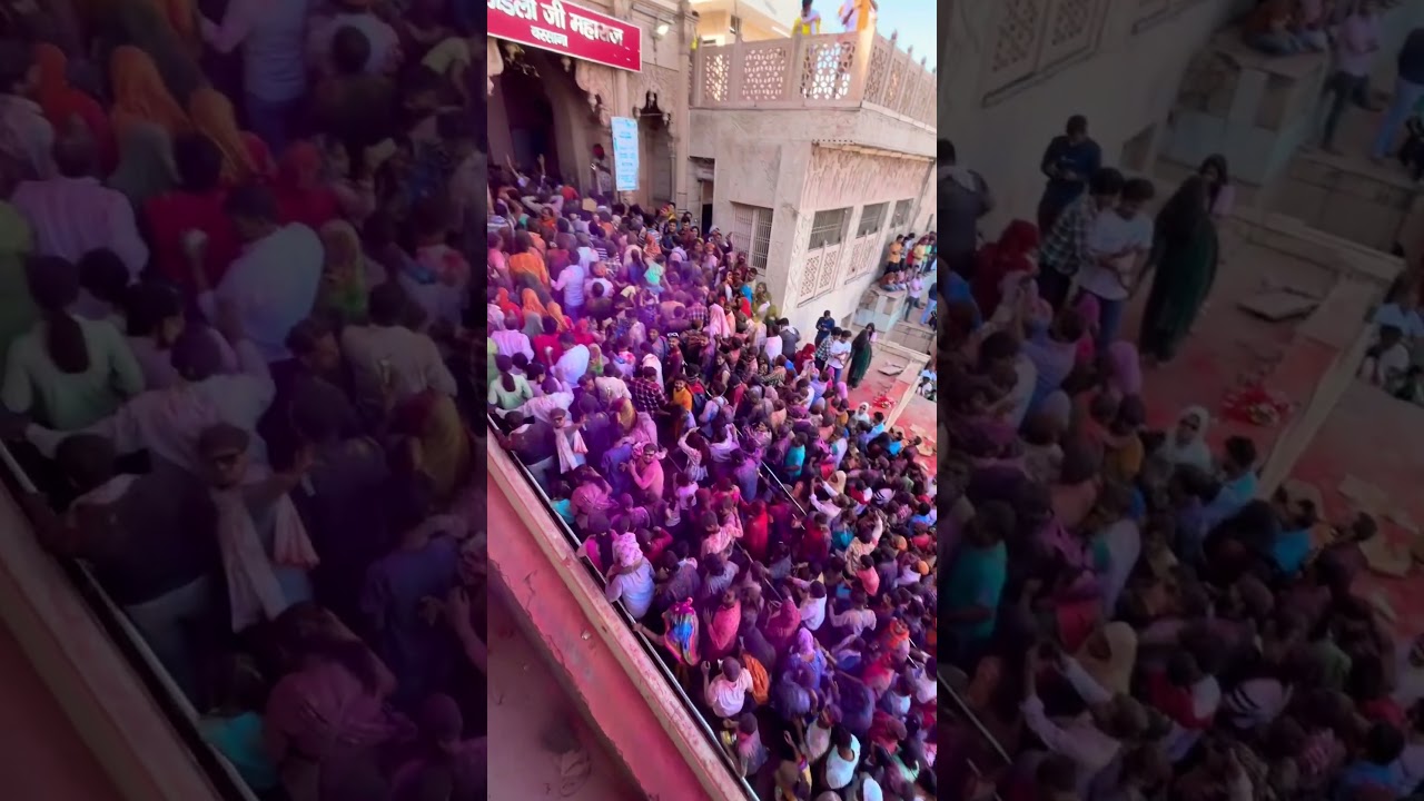 श्री राधा रानी मंदिर पे होली का आनंद😍❤️#barsana #viralshort #holi