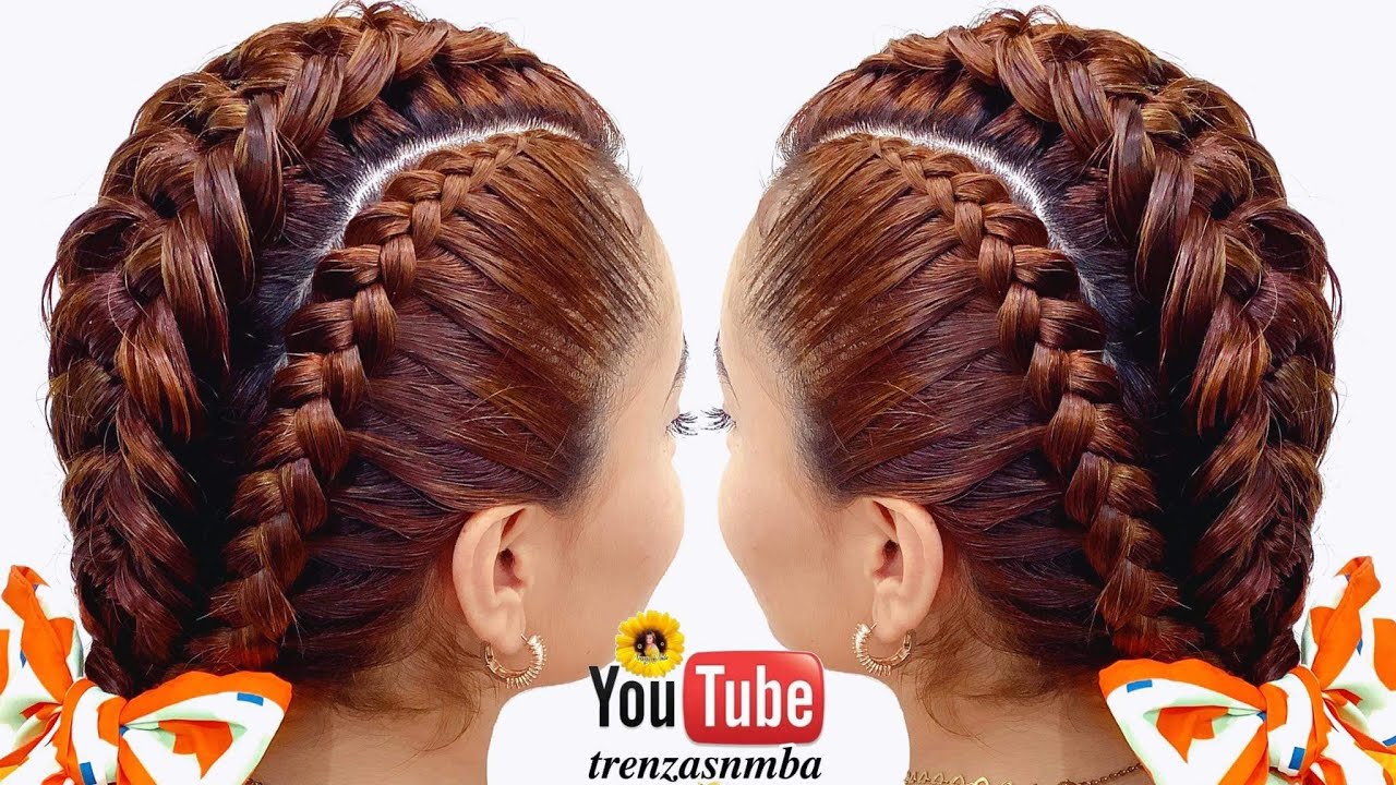 hermoso peinado en trenza combinadas f&aacute;cil ❤️, peinado para ni&ntilde;as